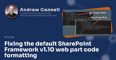 Fixing the default SharePoint Framework v1.10 web part code formatting