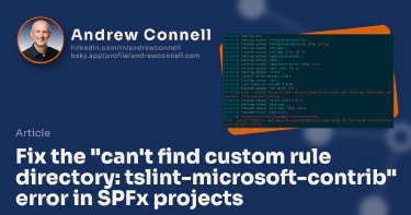 Fix the "can't find custom rule directory: tslint-microsoft-contrib" error in SPFx projects