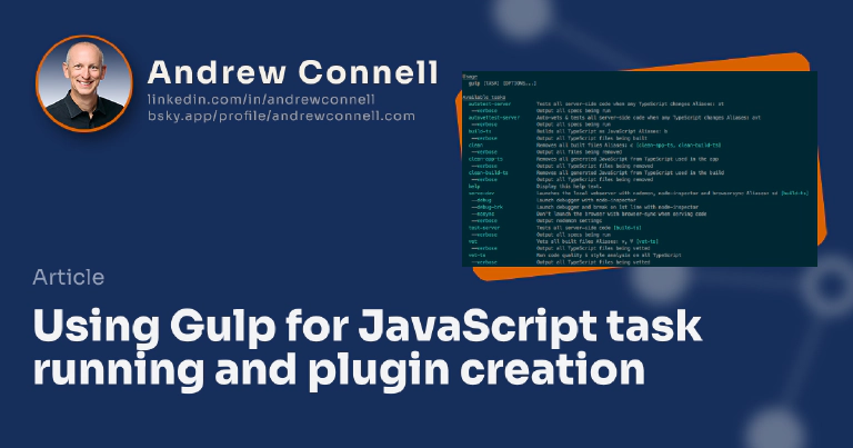 Using Gulp for JavaScript task running and plugin creation