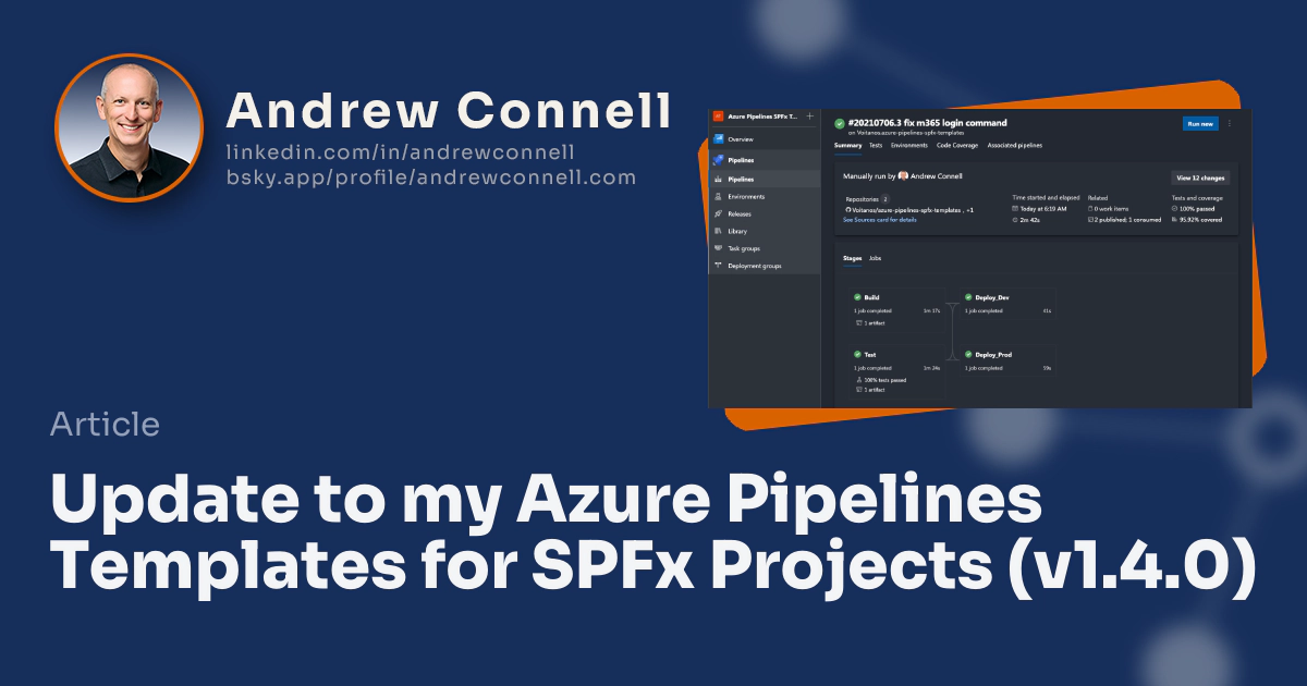 Update to my Azure Pipelines Templates for SPFx Projects (v1.4.0) Update to my Azure Pipelines Templates for SPFx Projects (v1.4.0)