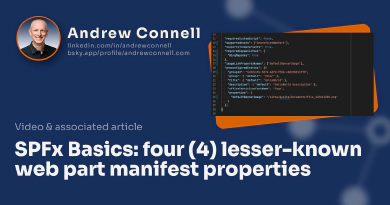 SPFx Basics: four (4) lesser-known web part manifest properties
