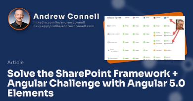 Solve the SharePoint Framework + Angular Challenge with Angular 5.0 Elements