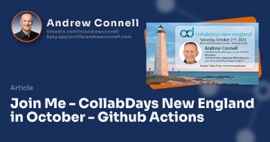 Join Me - CollabDays New England in October - Github Actions